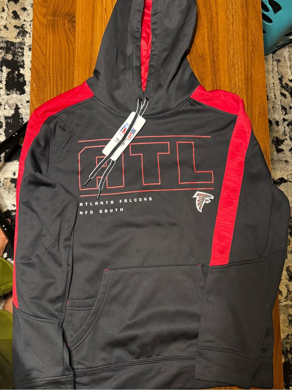 NFL Atlanta Falcons Black & Red Zip-Up Style Hoodie